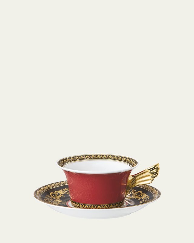 Medusa Red Tea Cup & Saucer